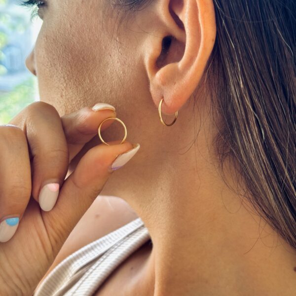 گوشواره طلا حلقه ای ساده زنانه کادویی