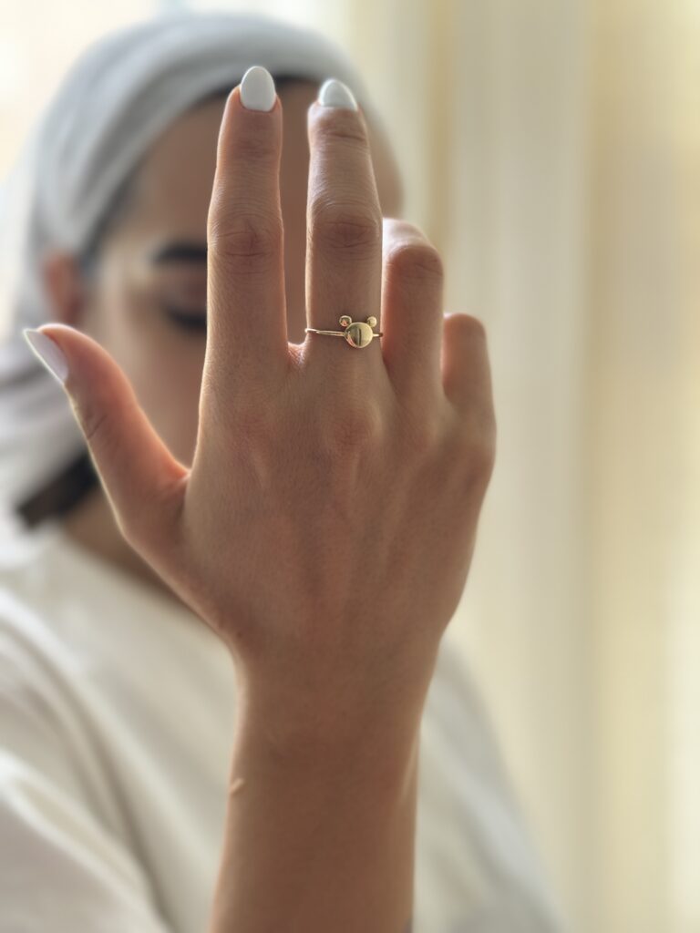 انگشتر طلا مینی موس تو پر زنانه دخترانه کادویی