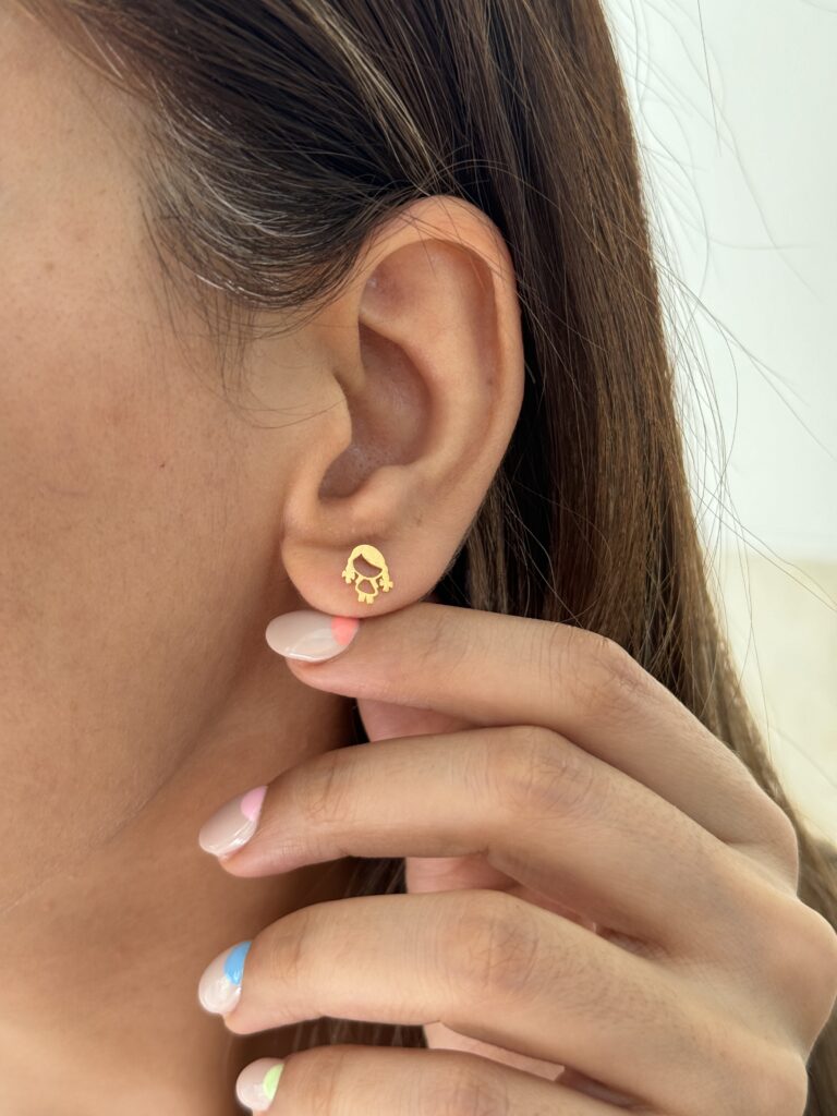 گوشواره میخی طلا دختر گلابتون کودکانه کادویی