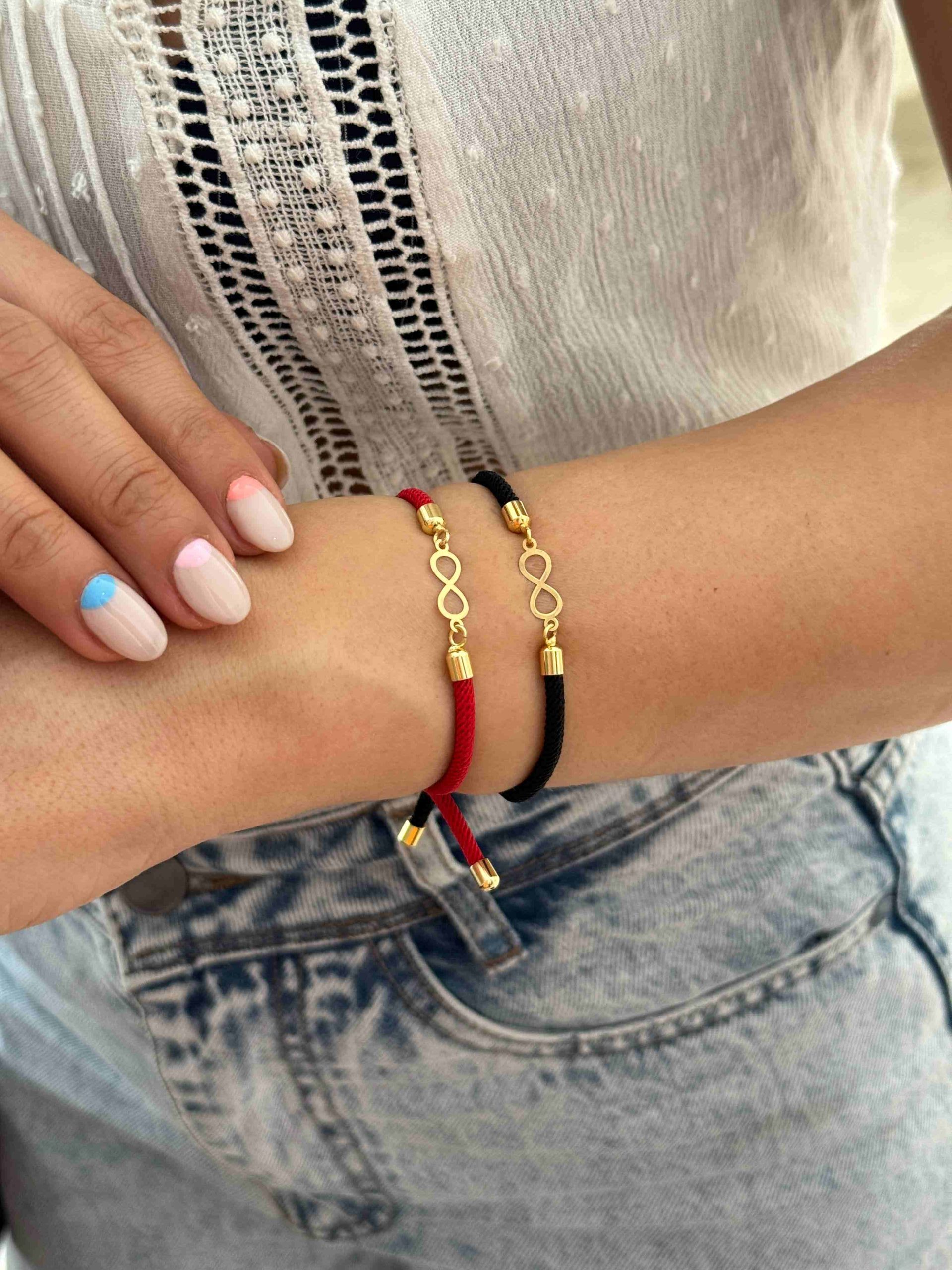 IMG_0168 (1) دستبند طلا بی نهایت بند رنگی کادویی