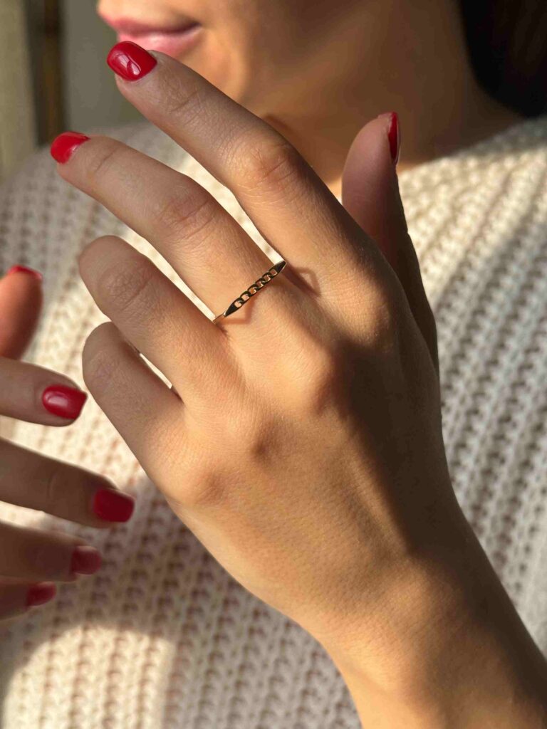 انگشتر طلای خط و کارتیر زنانه دخترانه کادویی