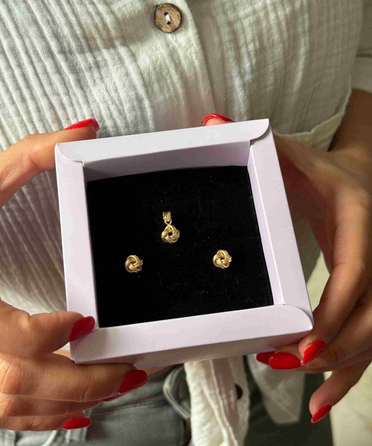 گوشواره طلا میخی گره زنانه دخترانه کادویی