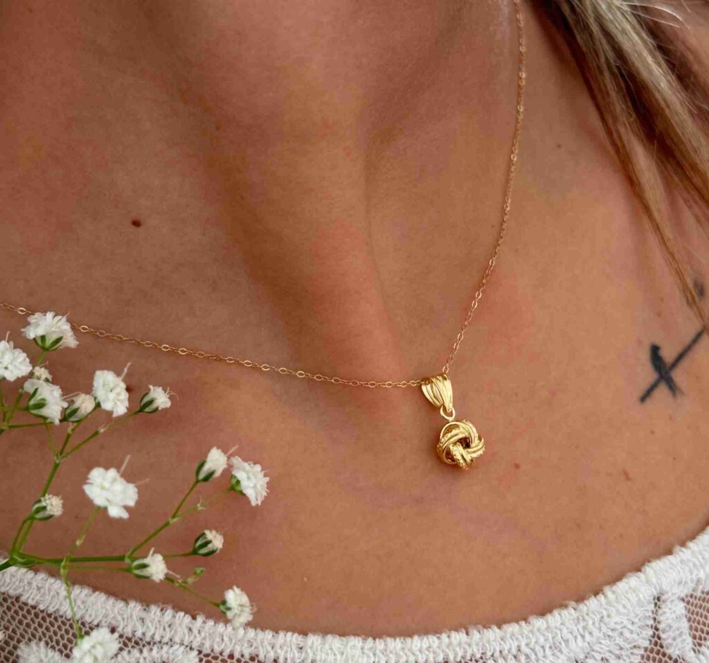 آویز طلا میخی گره زنانه دخترانه کادویی