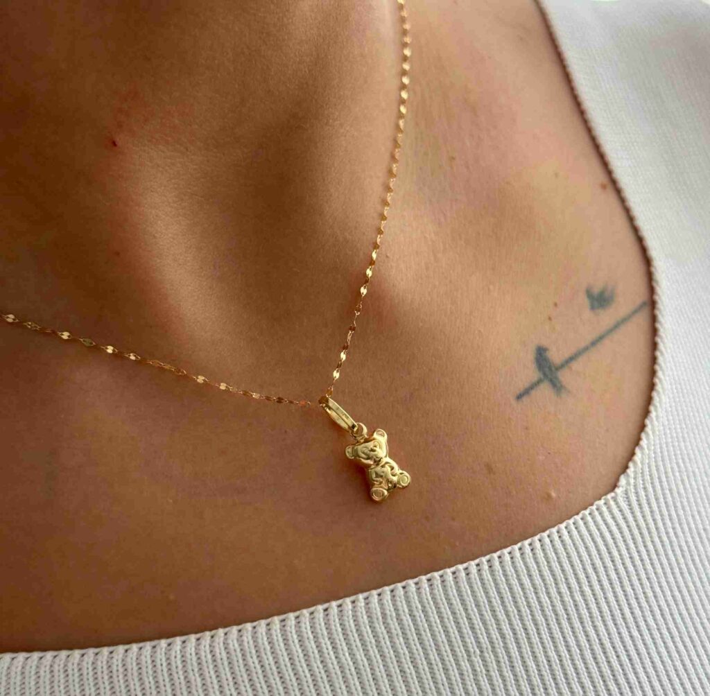 آویز طلا تدی دخترانه کودکانه کادویی