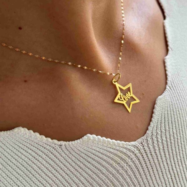 آویز طلای love داخل ستاره کادویی زنانه دخترانه