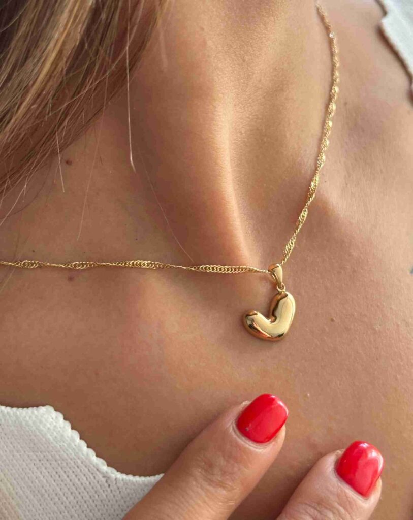 آویز طلای قلب کج دامله زنانه دخترانه کادویی