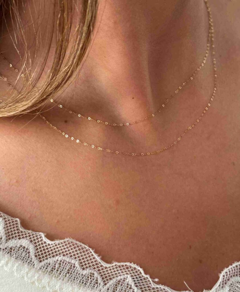 گردنبند طلا زنجیری فلامینگو ریز دخترانه زنانه کادویی