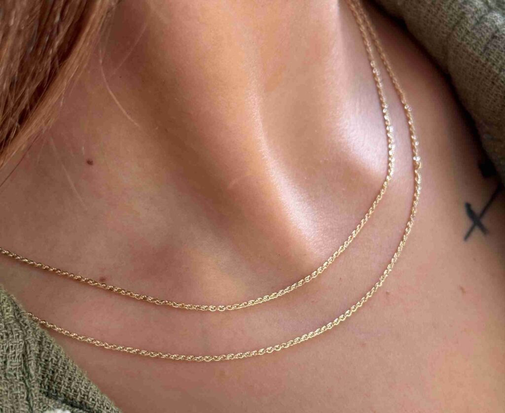 زنجیر طلا طنابی ظریف زنانه دخترانه کادویی