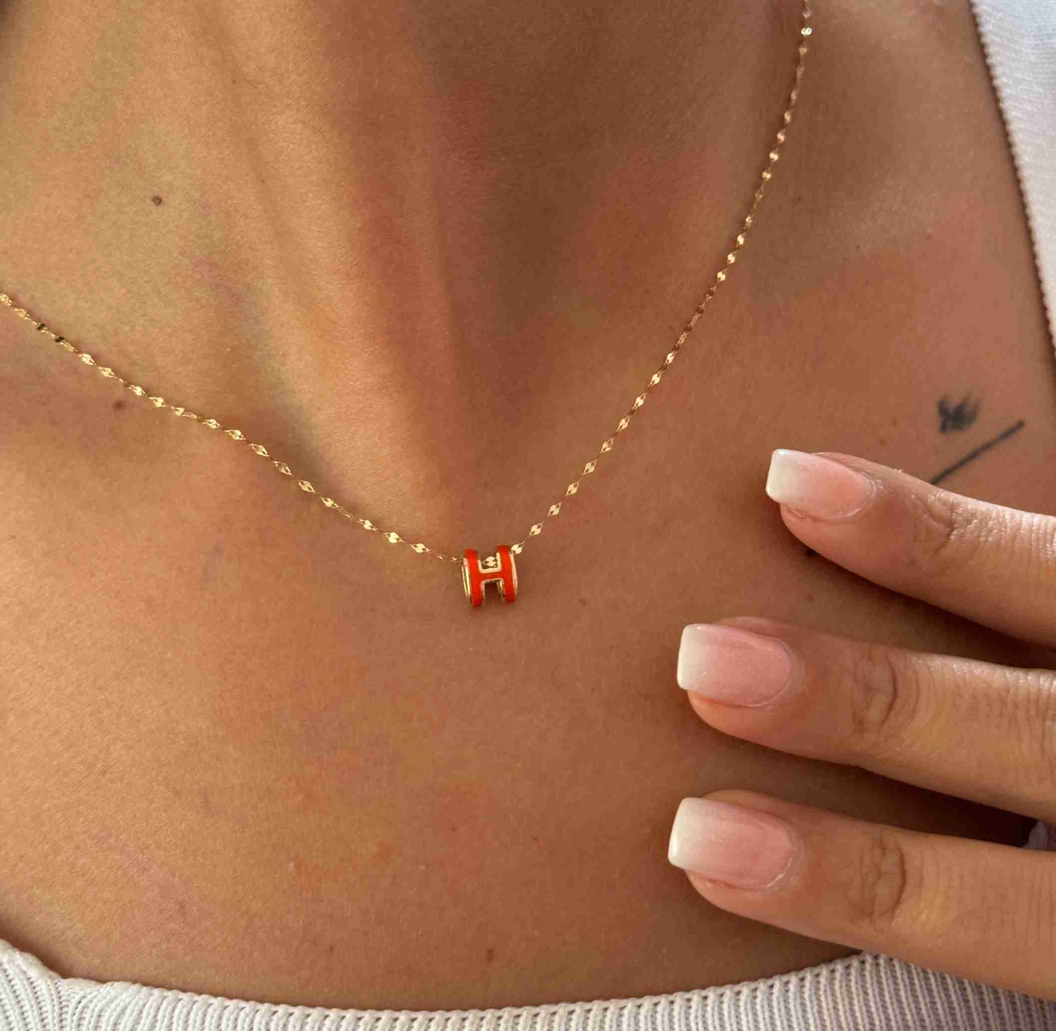 IMG_1121 آویز طلا هرمس مینا کاری نارنجی زنانه دخترانه کادویی