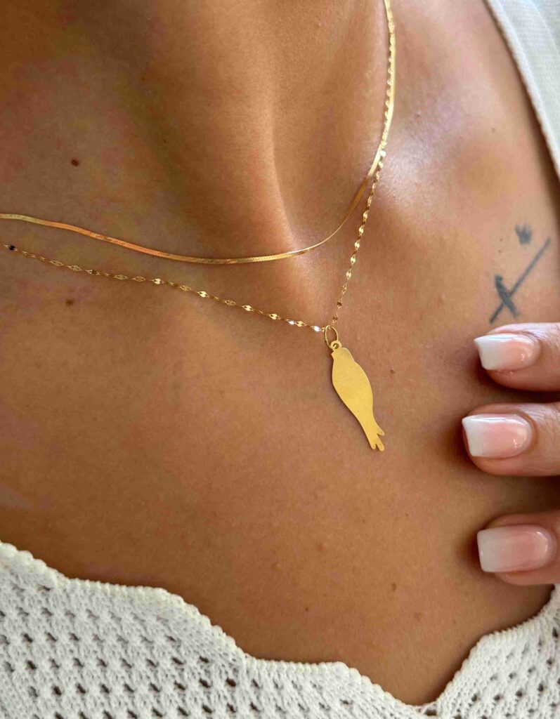 آویز طلا کبوتر لیزری زنانه دخترانه کادویی