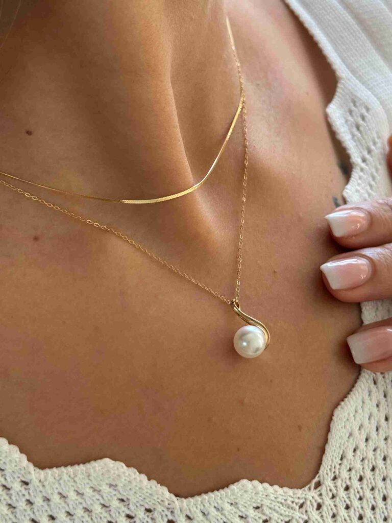 آویز طلا ملودی مروارید زنانه دخترانه کادویی