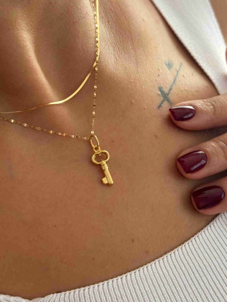 آویز طلا کلید ریخته سه بعدی دخترانه زنانه کادویی