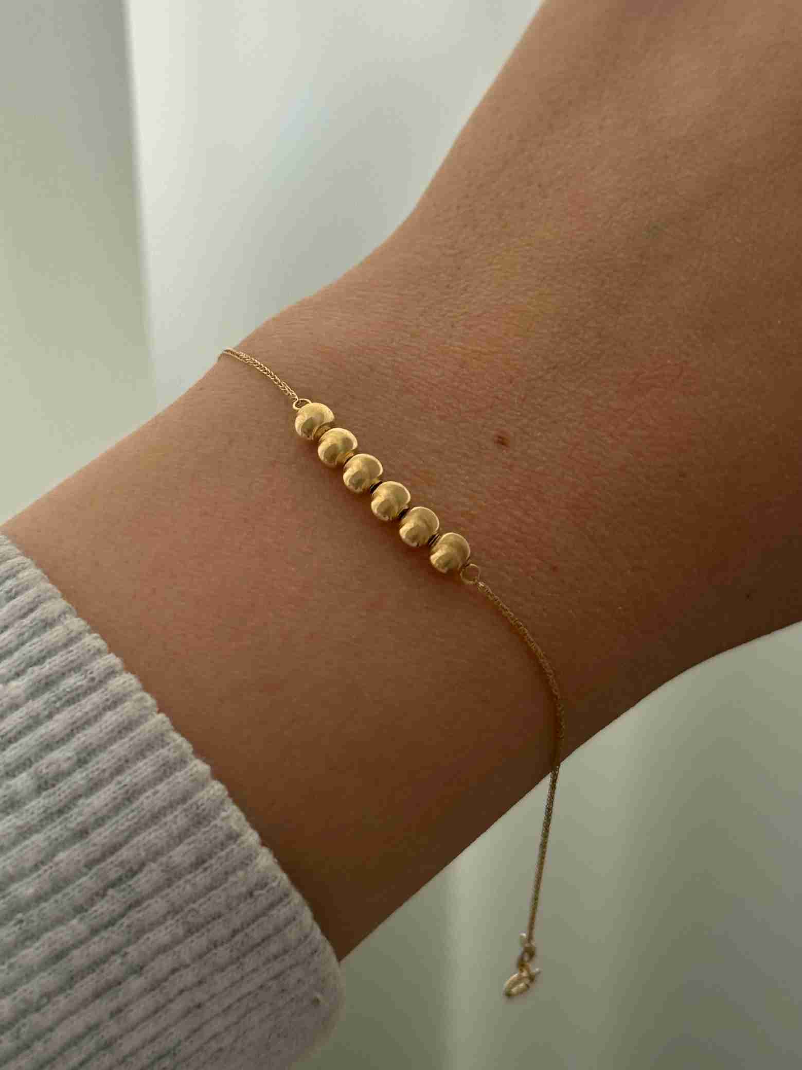 IMG_7921 دستبند زنجیری طلا گوی مات زنانه دخترانه کادویی