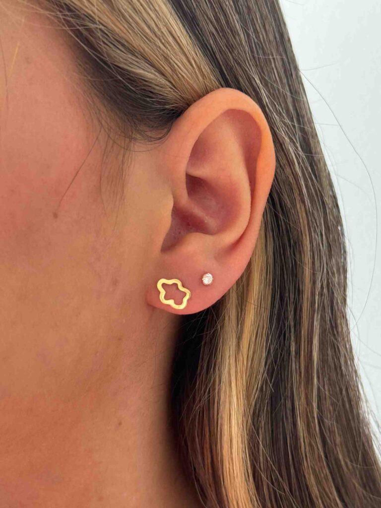 گوشواره طلا میخی ابر مینیمال زنانه دخترانه کادویی