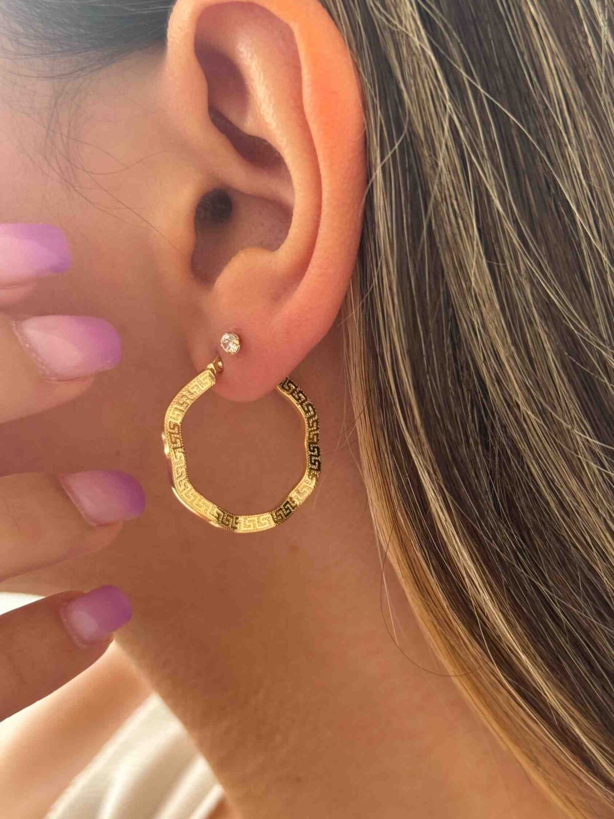 گوشواره حلقه ای موج ورساچه زنانه دخترانه کادویی