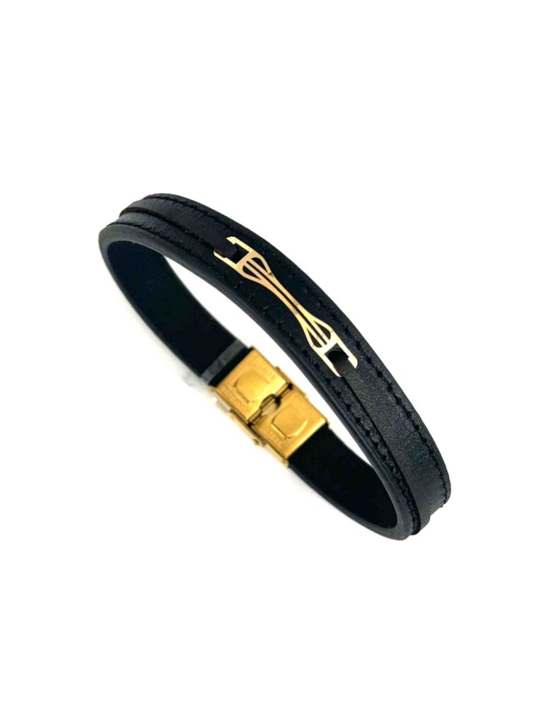 دستبند بند چرمی مشکی مردانه ساعت شنی مینیمال پسرانه مردانه کادویی