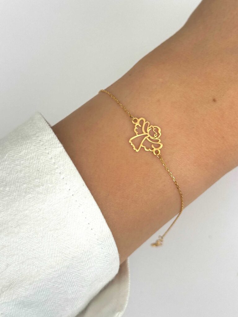 دستبند زنجیری فرشته بالدار زنانه دخترانه کادویی