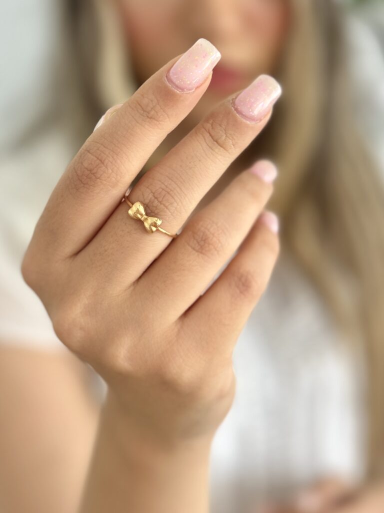 انگشتر طلا پاپیون تو پر زنانه دخترانه کادویی