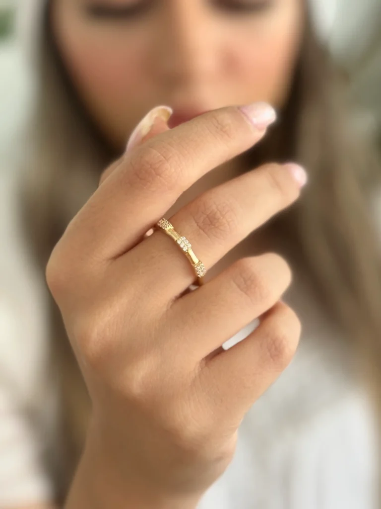 انگشتر سه مستطیل نگینی زنانه دخترانه کادویی