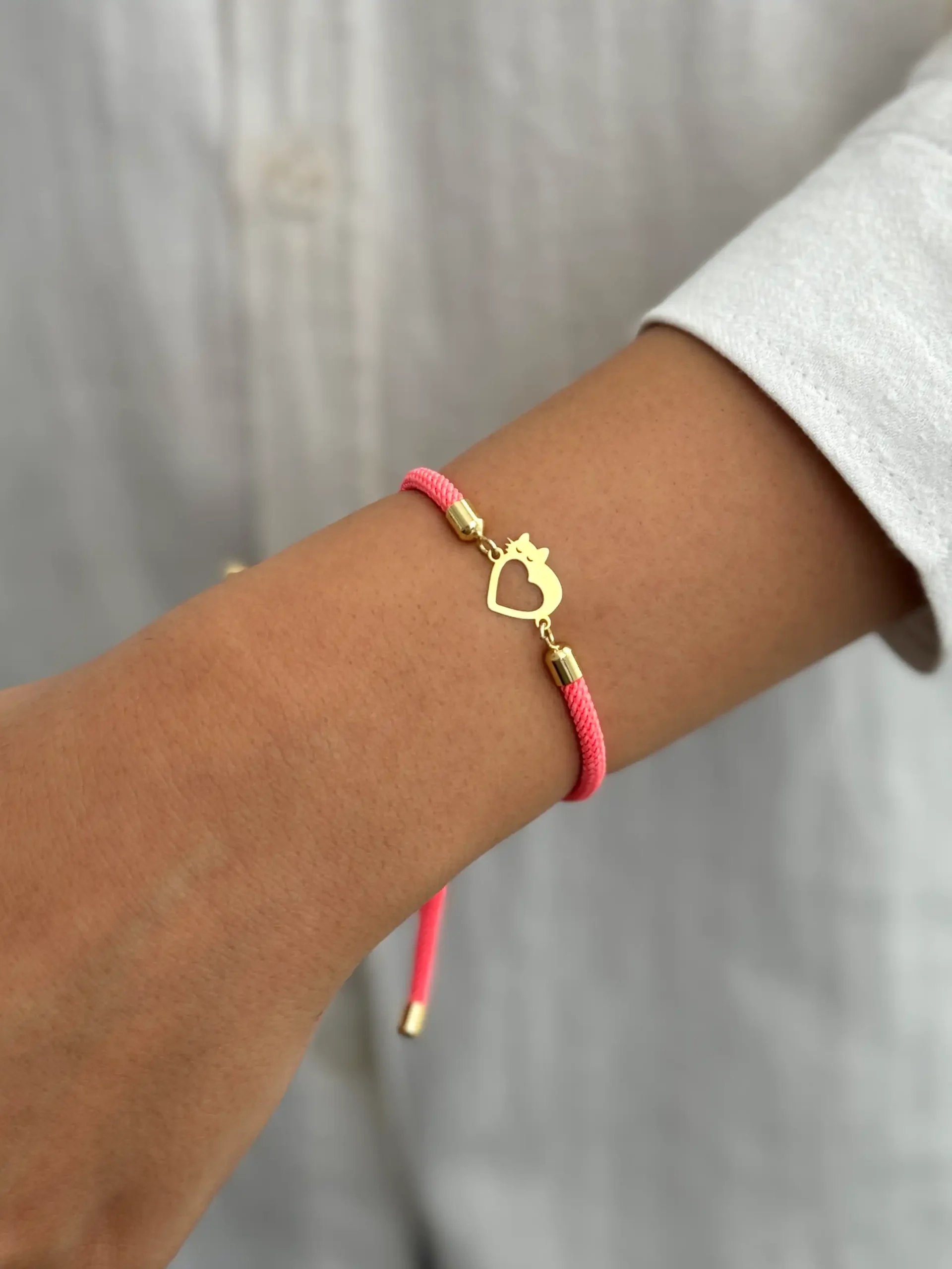 IMG_7006 دستبند گربه و قلب زنانه دخترانه کادویی