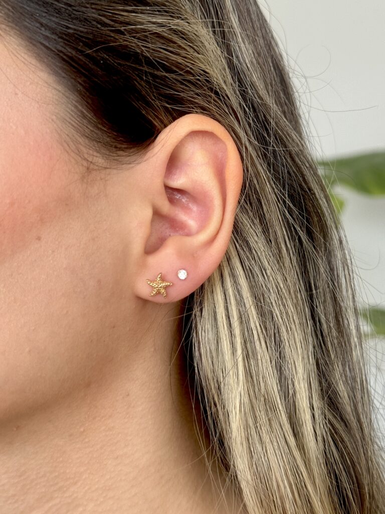 گوشواره طلا میخی ستاره دریایی زنانه دخترانه کادویی