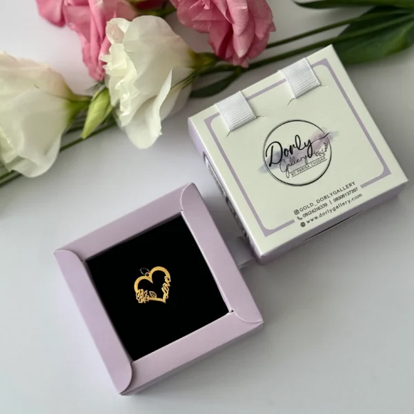 آویز طلا قلب و love و گل رز زنانه دخترانه کادویی