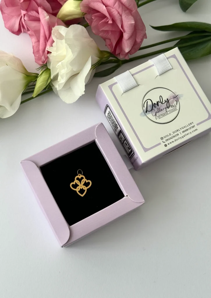 پلاک طلا چهار قلب لیزری زنانه دخترانه کادویی