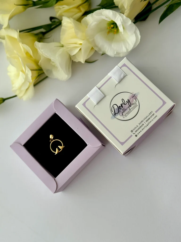 آویز طلا دو پرنده در دایره ریخته زنانه دخترانه کادویی