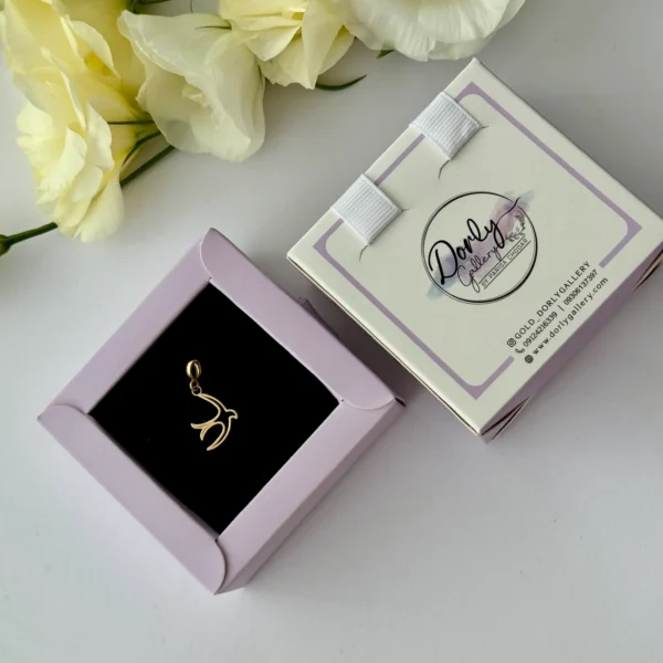 آویز طلا پرستو خطی ریخته زنانه دخترانه کادویی