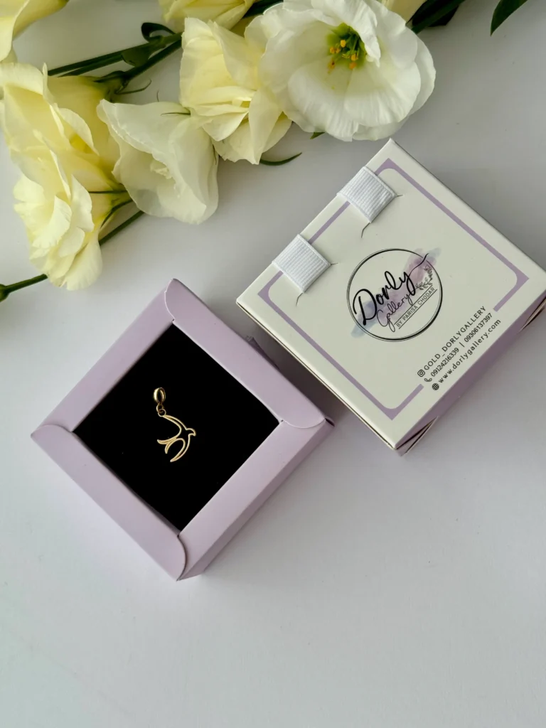 آویز طلا پرستو خطی ریخته زنانه دخترانه کادویی