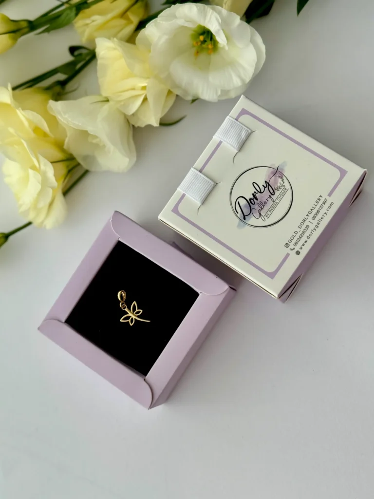 آویز طلا سنجاقک سه بعدی زنانه دخترانه کادویی