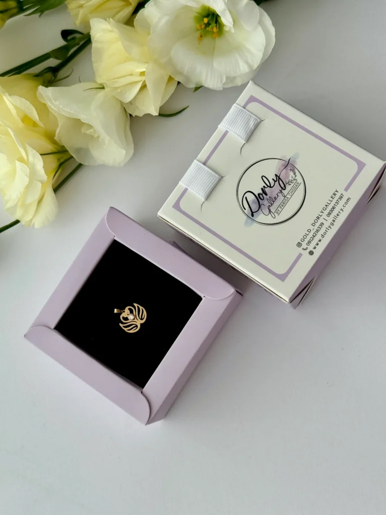 آویز طلا دو قوی عاشق لیزری نگینی زنانه دخترانه کادویی