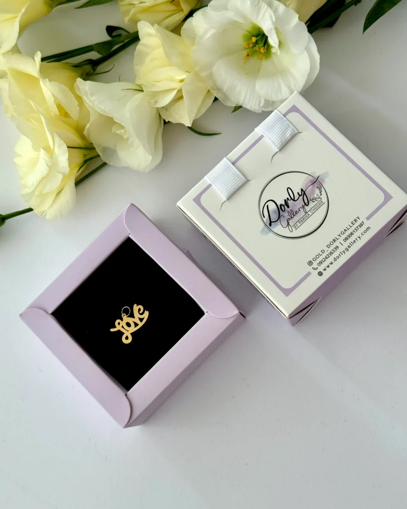 آویز طلا Love فانتزی لیزری زنانه دخترانه کادویی