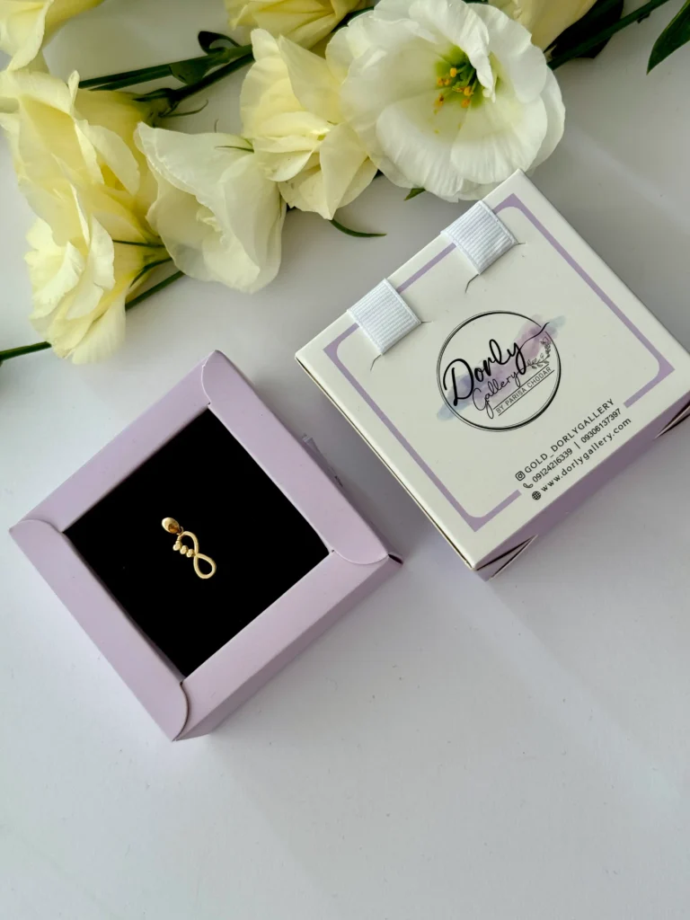 آویز طلا بی نهایت و سه قلب عمودی زنانه دخترانه کادویی