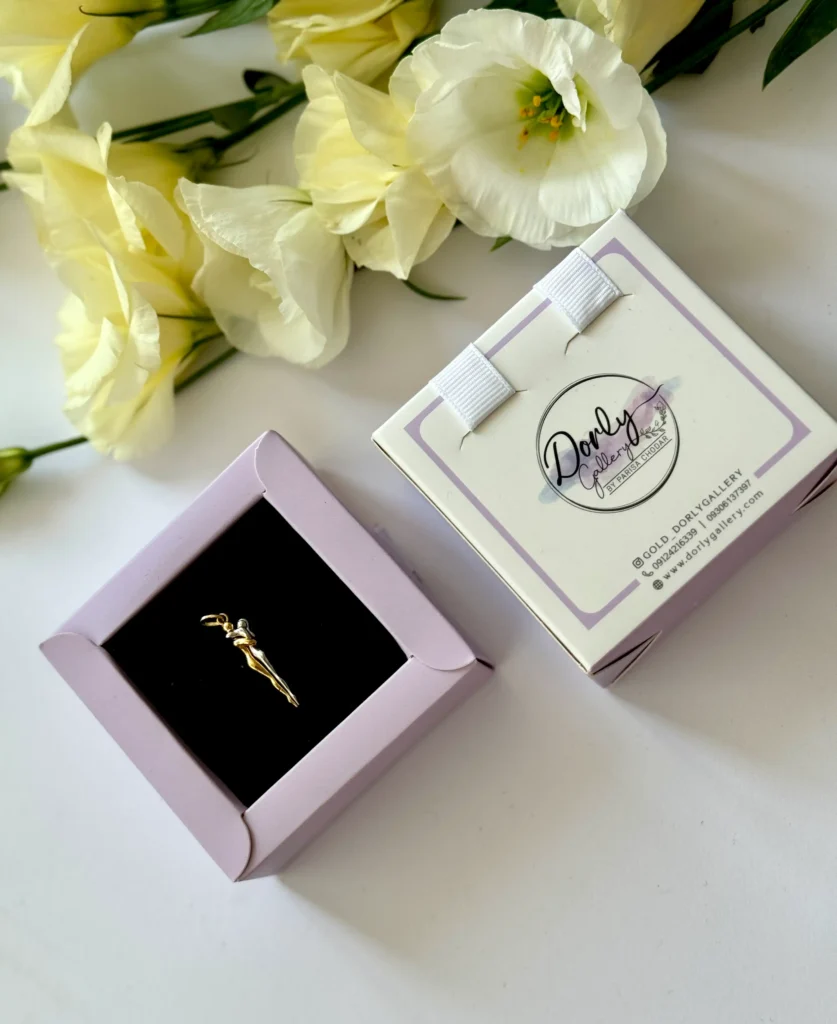 آویز طلا آغوش دو رنگ ریخته زنانه دخترانه کادویی