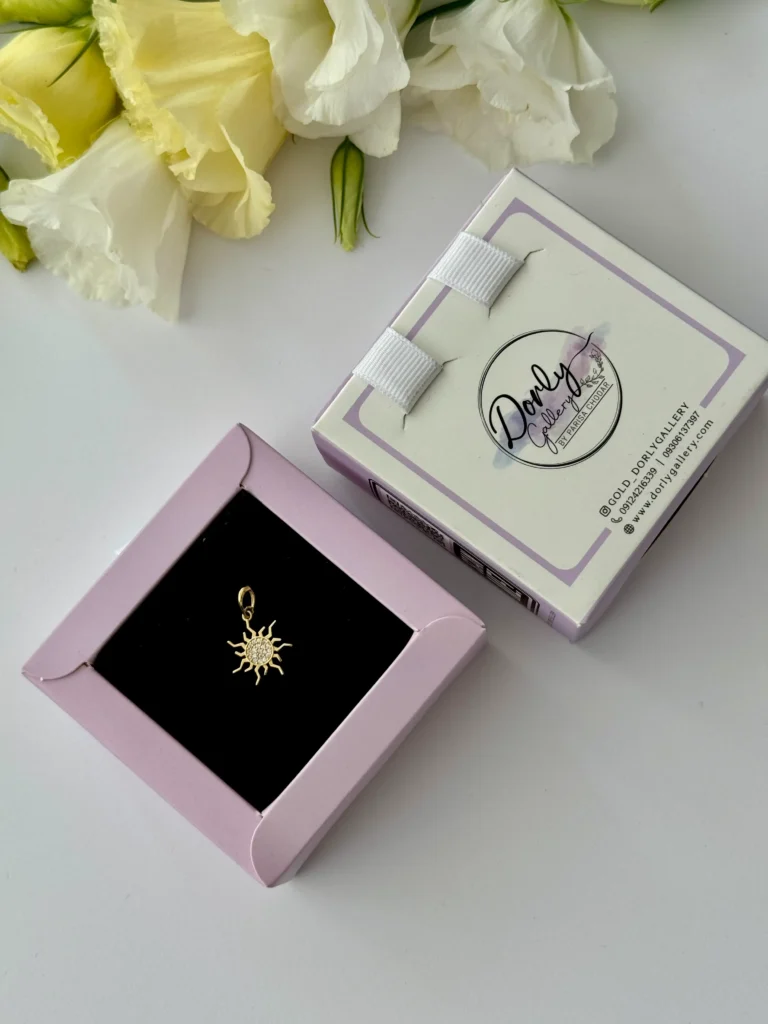 آویز طلا خورشید نگین دار زنانه دخترانه کادویی