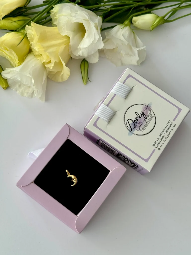 آویز طلا ماه صورت دار زنانه دخترانه کادویی