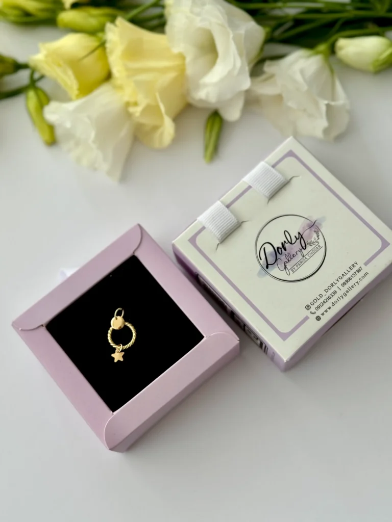 آویز طلا حلقه طنابی ستاره آویز زنانه دخترانه کادویی