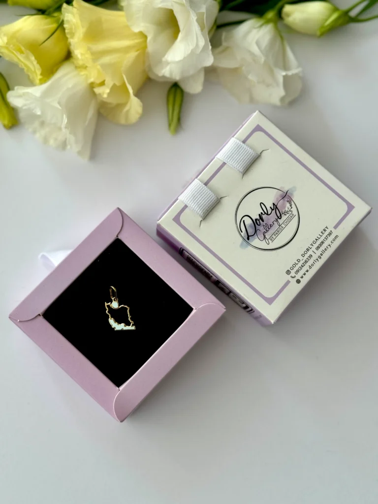 آویز طلا ایران آبی مینا کاری زنانه دخترانه کادویی