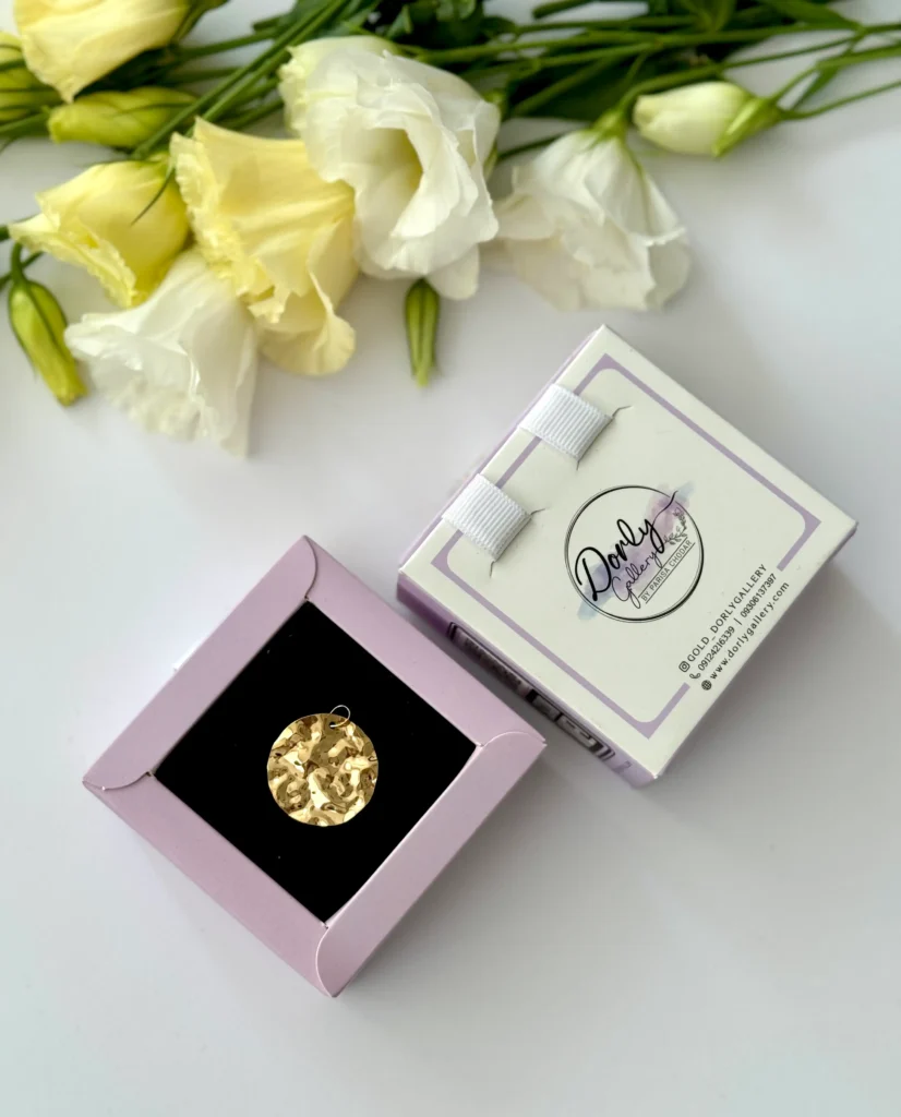 آویز طلا دایره چکشی زنانه دخترانه کادویی