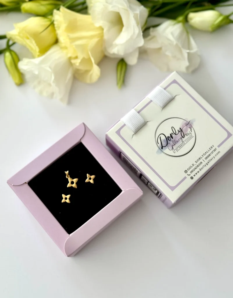 نیم ست طلا LV زنانه دخترانه کادویی