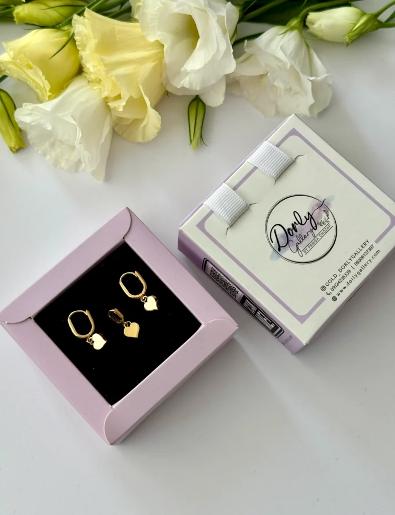 نیم ست طلا روکو قلب آویز زنانه دخترانه کادویی