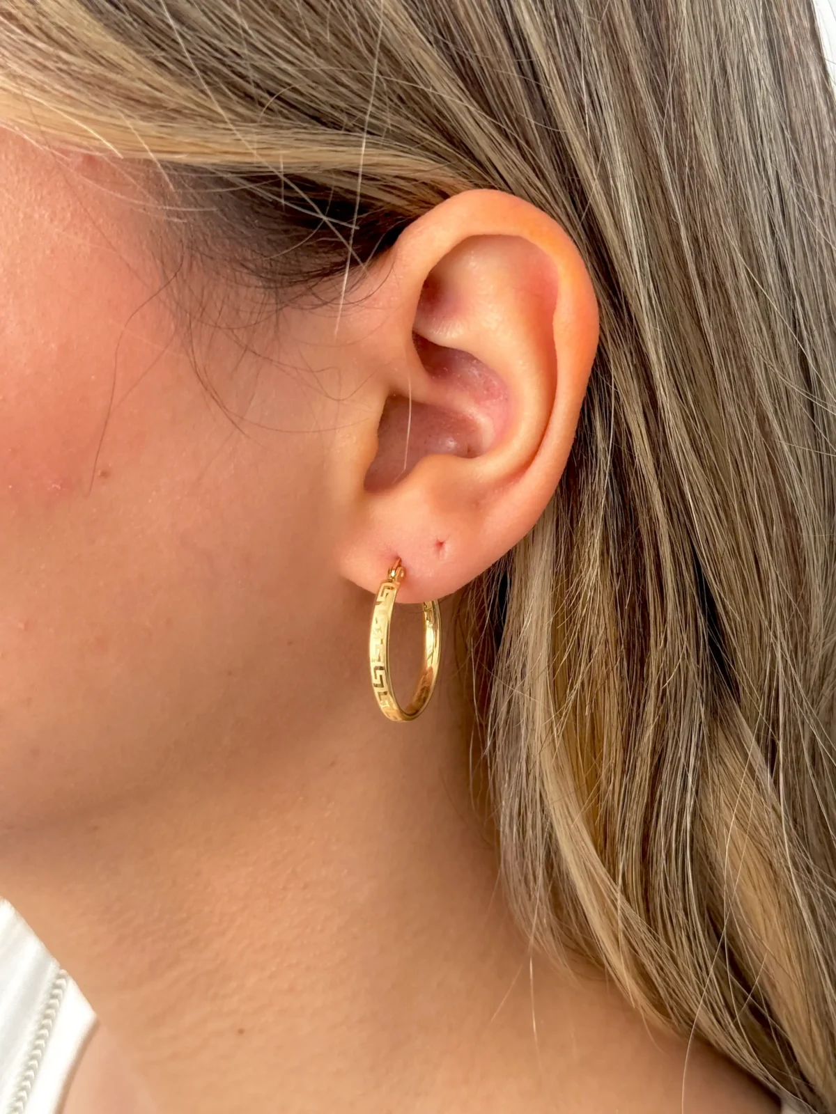 گوشواره طلا حلقه ای ساده ورساچه زنانه دخترانه کادویی