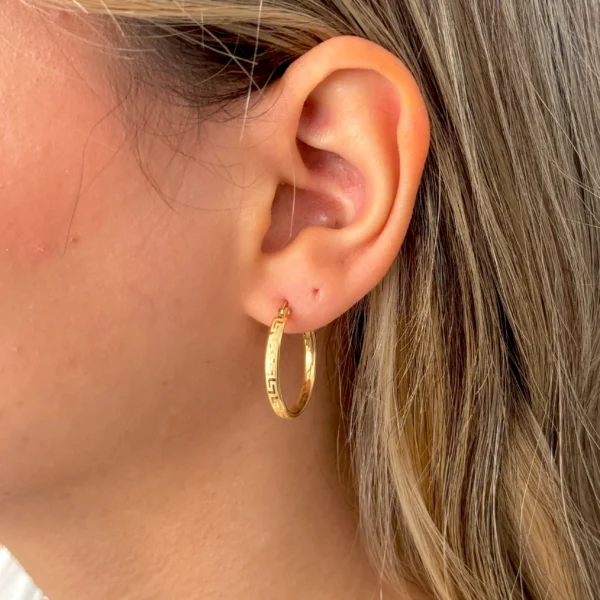 گوشواره طلا حلقه ای ساده ورساچه زنانه دخترانه کادویی