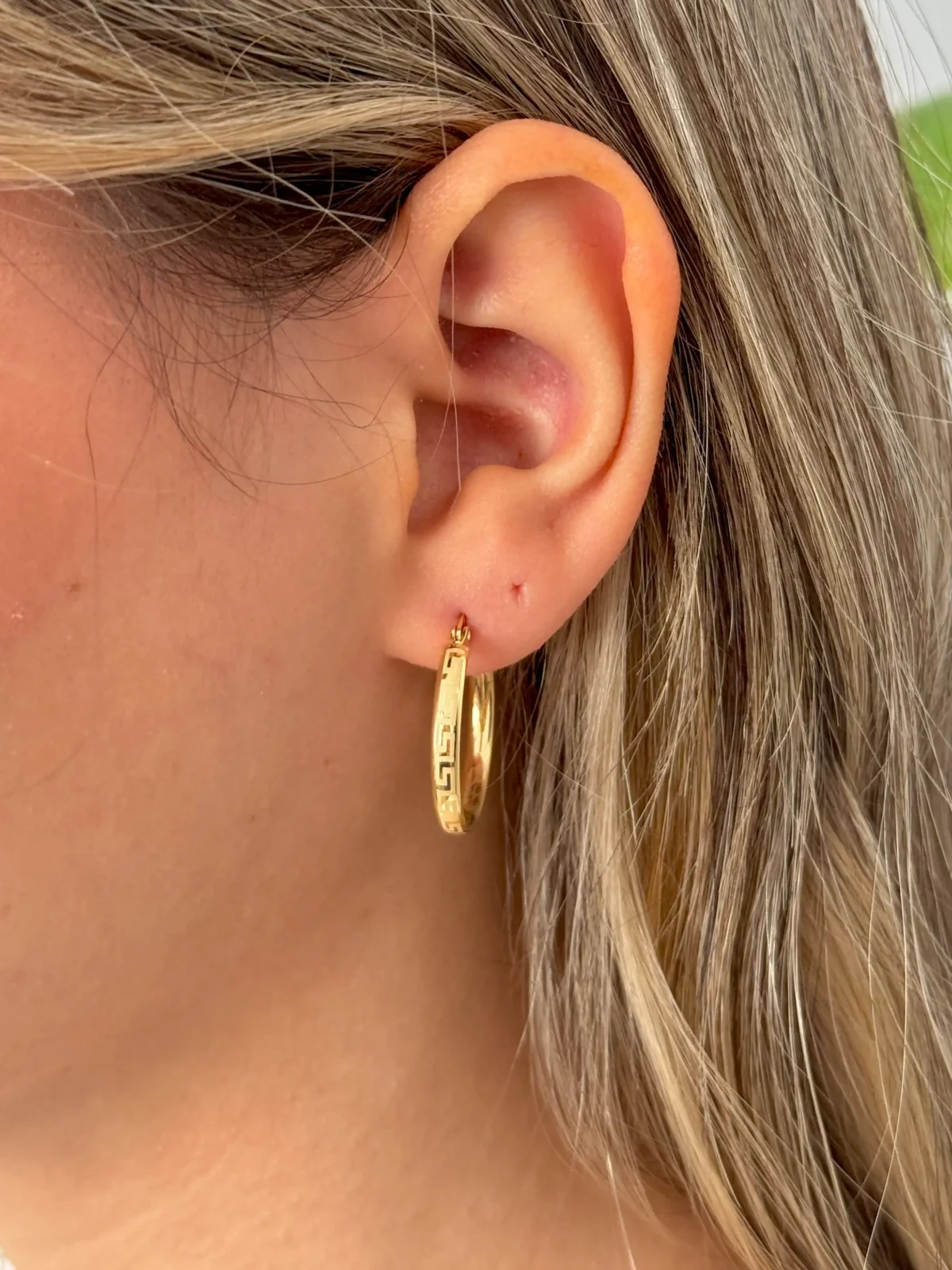 گوشواره طلا حلقه ای ساده ورساچه زنانه دخترانه کادویی