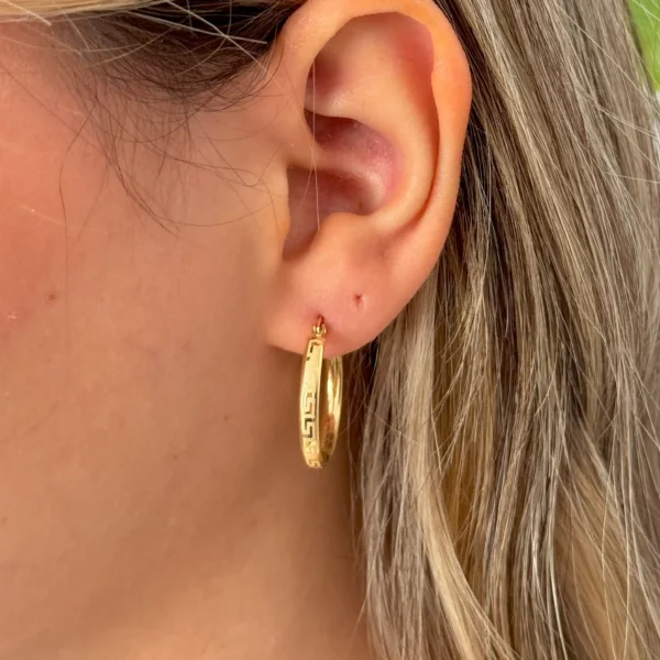 گوشواره طلا حلقه ای ساده ورساچه زنانه دخترانه کادویی