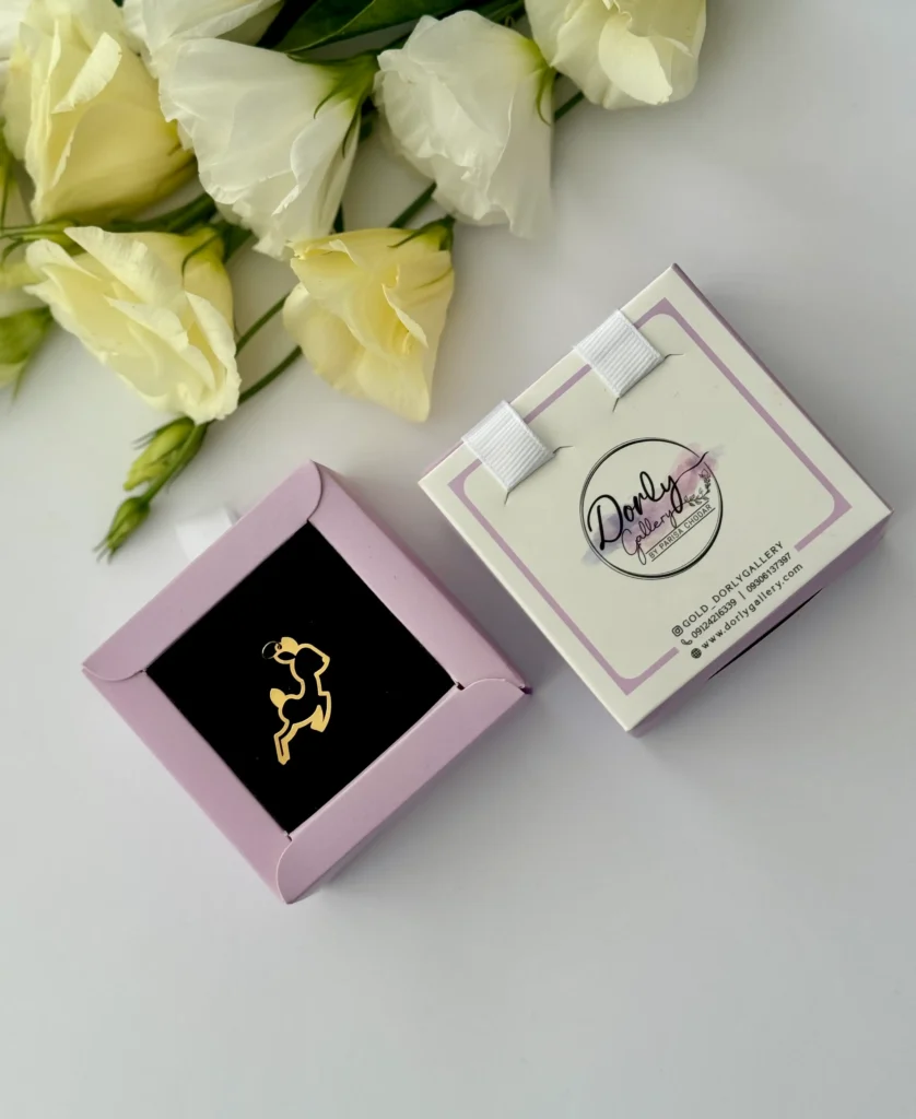 آویز طلا آهوی خطی لیزری کودکانه دخترانه زنانه کادویی