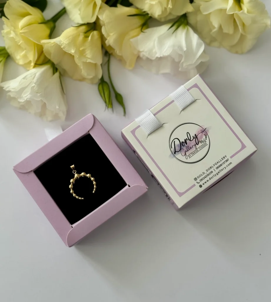 آویز طلا ماه حبابی زنانه دخترانه کادویی