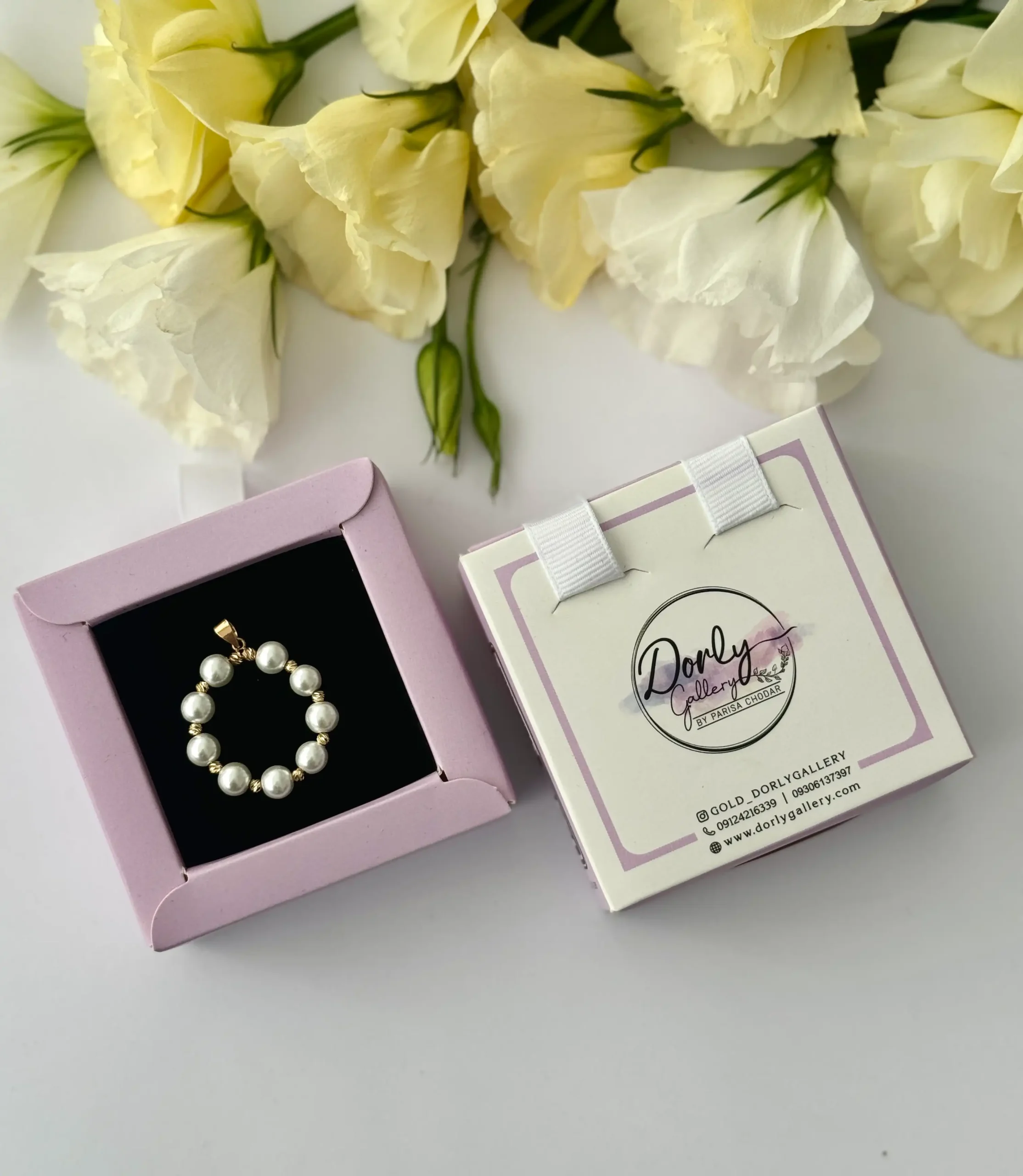 IMG_4527 آویز طلا حلقه مروارید و گوی البرنادو زنانه دخترانه کادویی