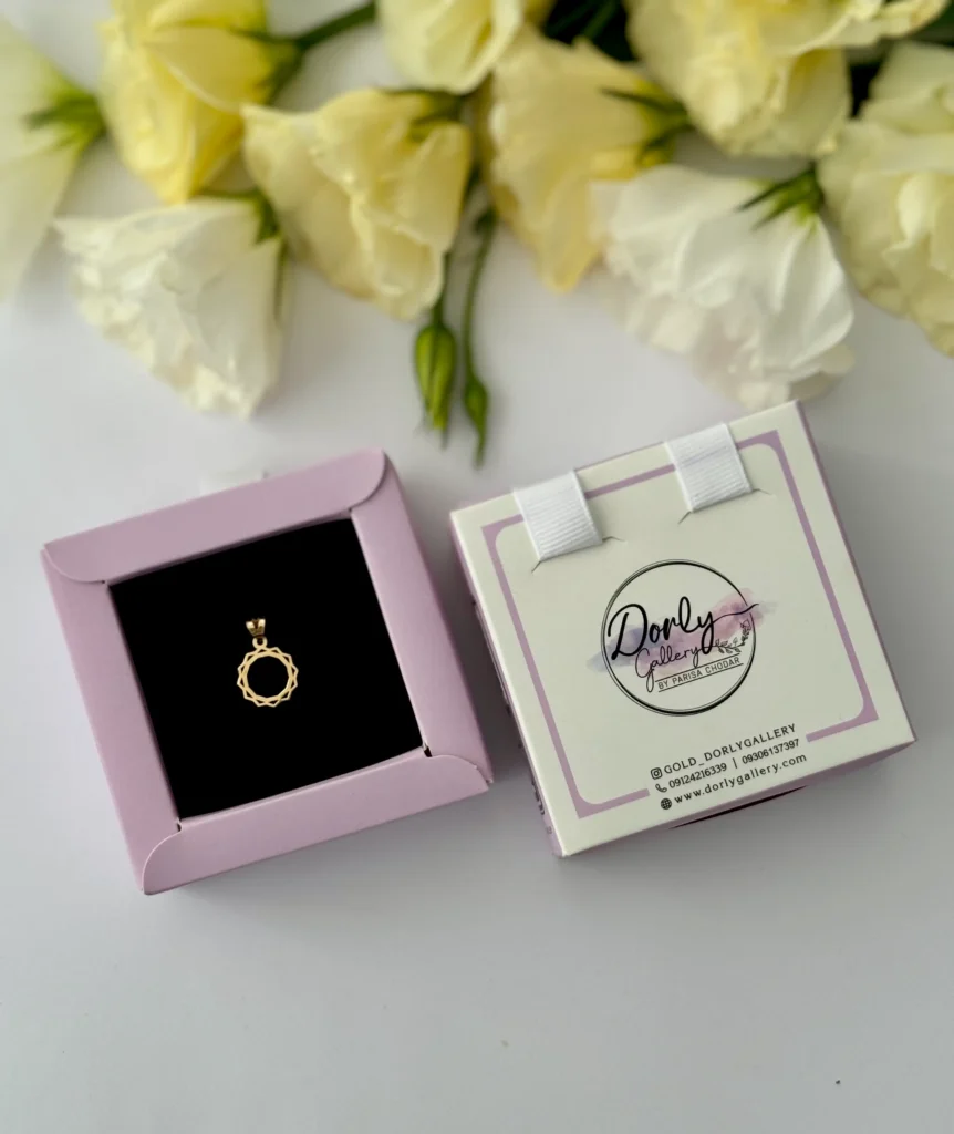 آویز طلا دایره خورشیدی لیزری زنانه دخترانه کادویی